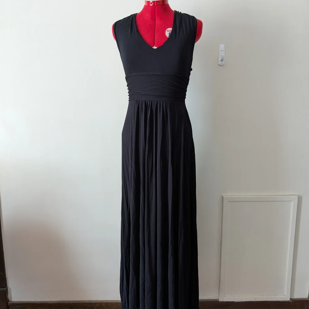 Anthropologie Vanessa Virginia Black Sleeveless Maxi Dress - Picture 1 of 4